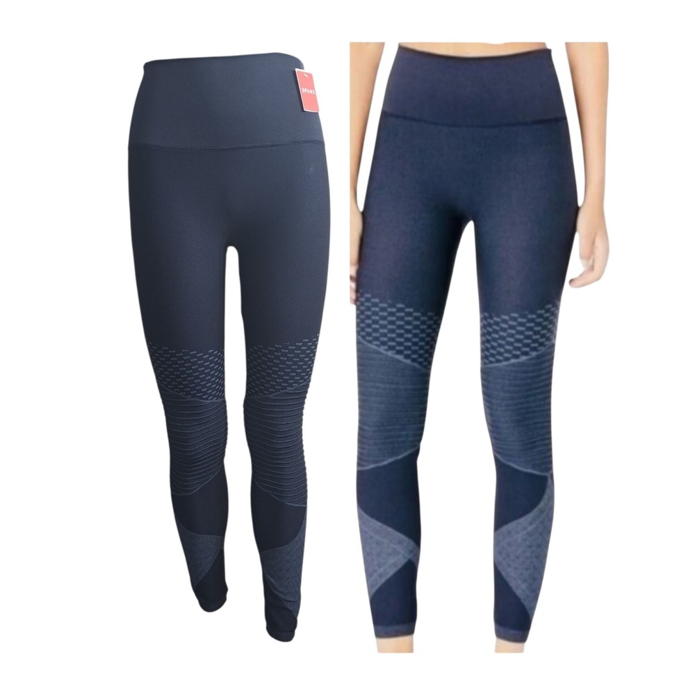 SPANX‎ Women's Size Medium Seamless Moto Leggings Indigo Sky High Waist 50200R